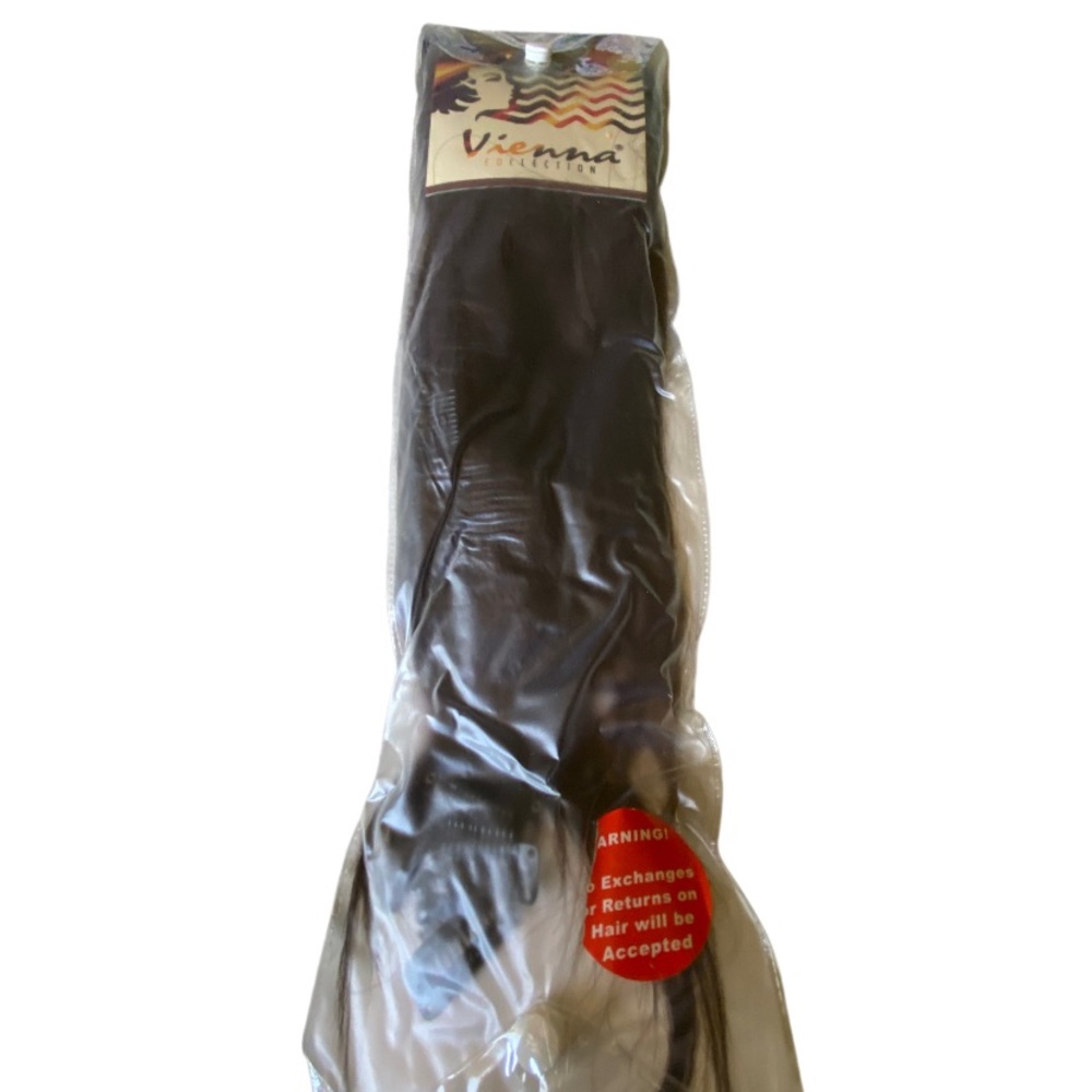 VIENNA COLLECTION Straight Brown Human Hair Extensions Silky 12”
